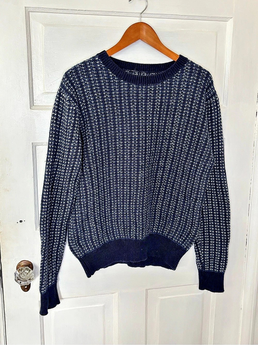 GANT Rugger Wool Alpaca Blend Blue and White Sweater